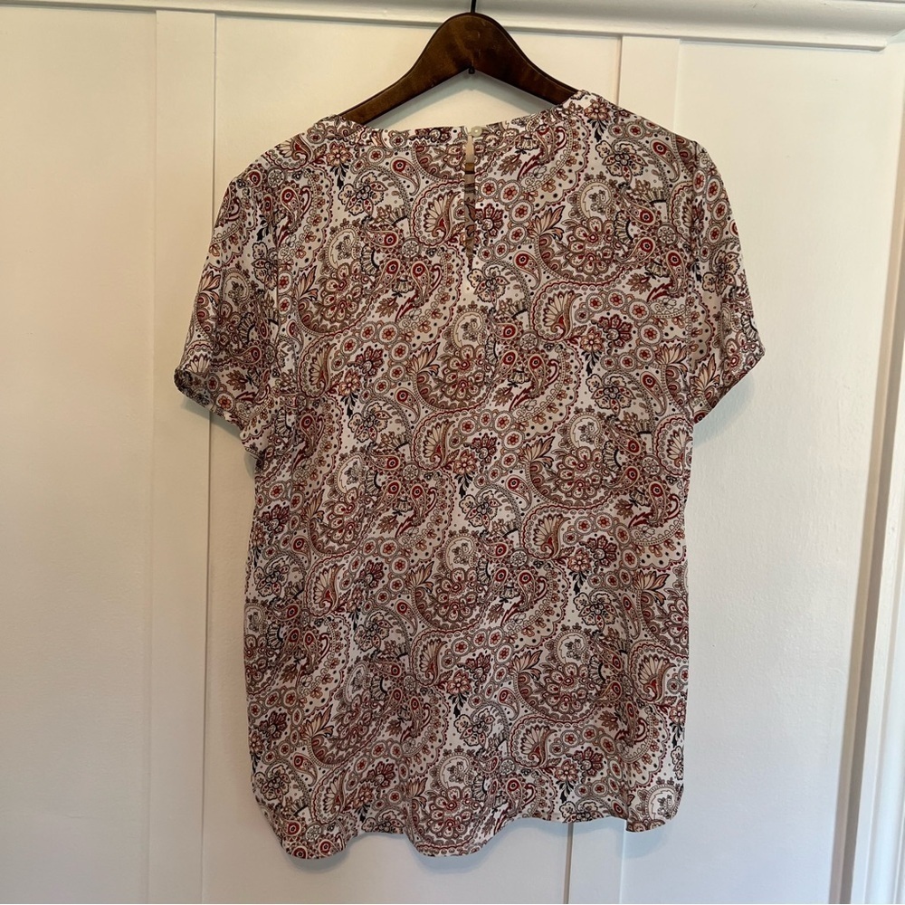 NWOT - Women's Small LOFT by Ann Taylor Boho Paisley Tee - Picture 8 of 8